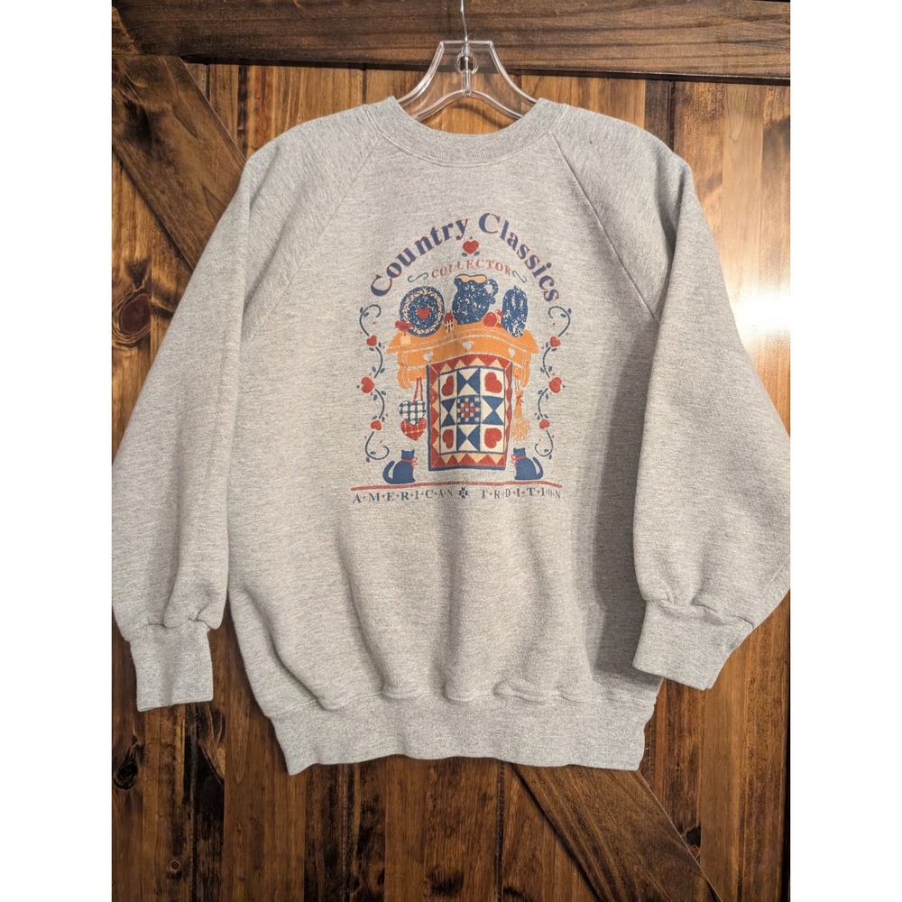 Vintage Tri Tex Sportswear Country Classics Sweatshirt Gray American Tradition